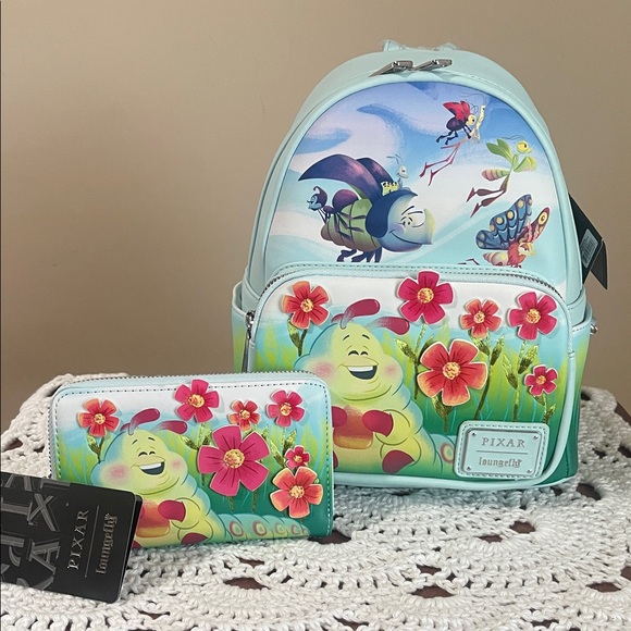 Loungefly Handbags - Loungefly Pixar Bugs Life 2Pc Set Bag & Wallet NEW